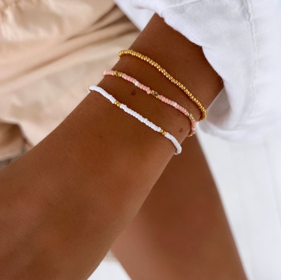 Bracelets Bands of Courage | La Petite Pink Lake Glass Bracelet