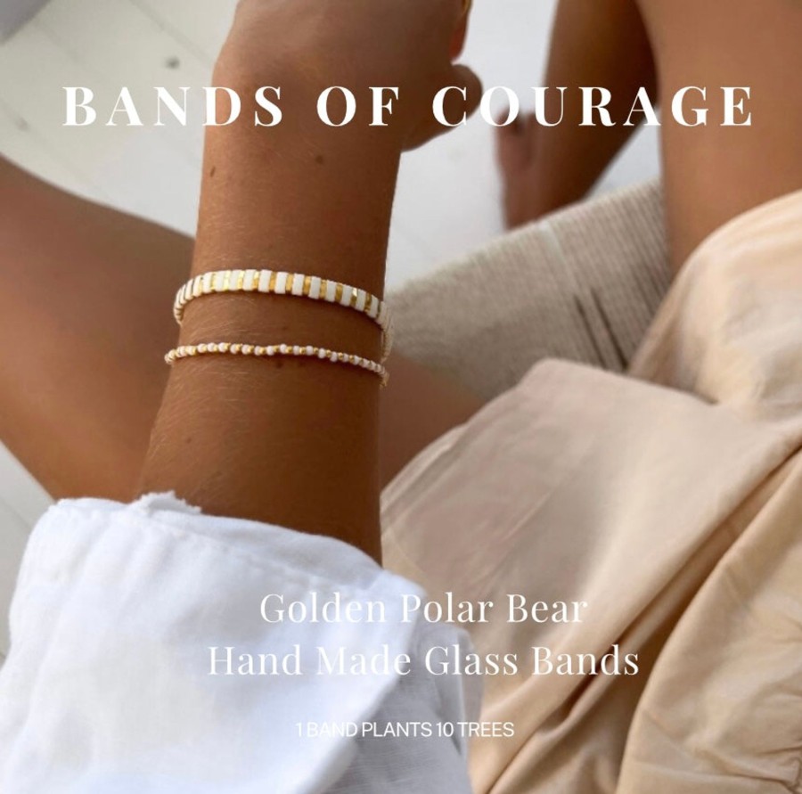 Bracelets Bands of Courage | Golden Polar Bear Bracelet Set