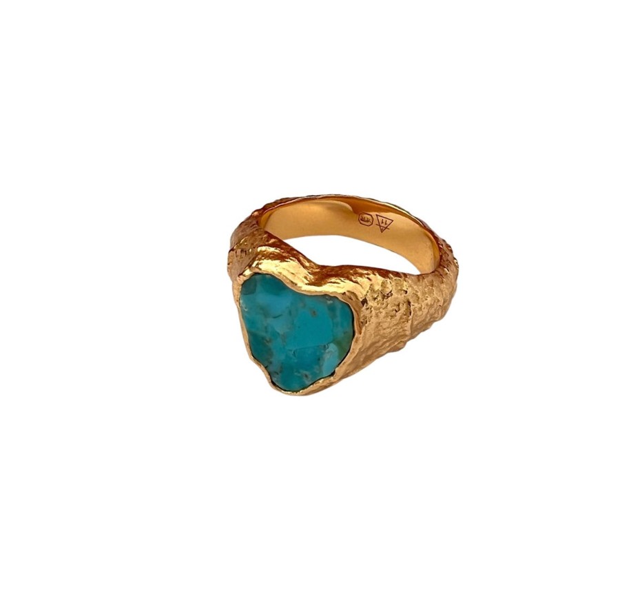 Women Bands of Courage | Heart Reef Turquoise Stone Signet Ring