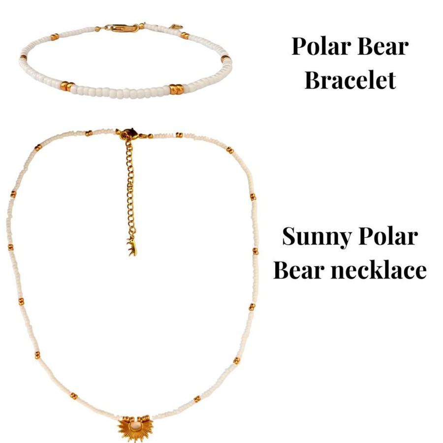 Necklaces Bands of Courage | La Petite Polar Bear Necklace & Bracelet Stack