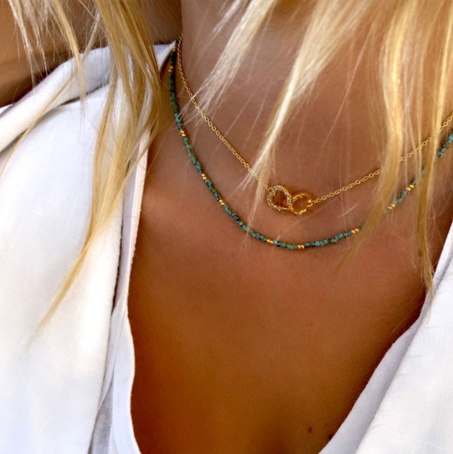 Necklaces Bands of Courage | Hugging Hearts Necklace, 18K Gold Plated